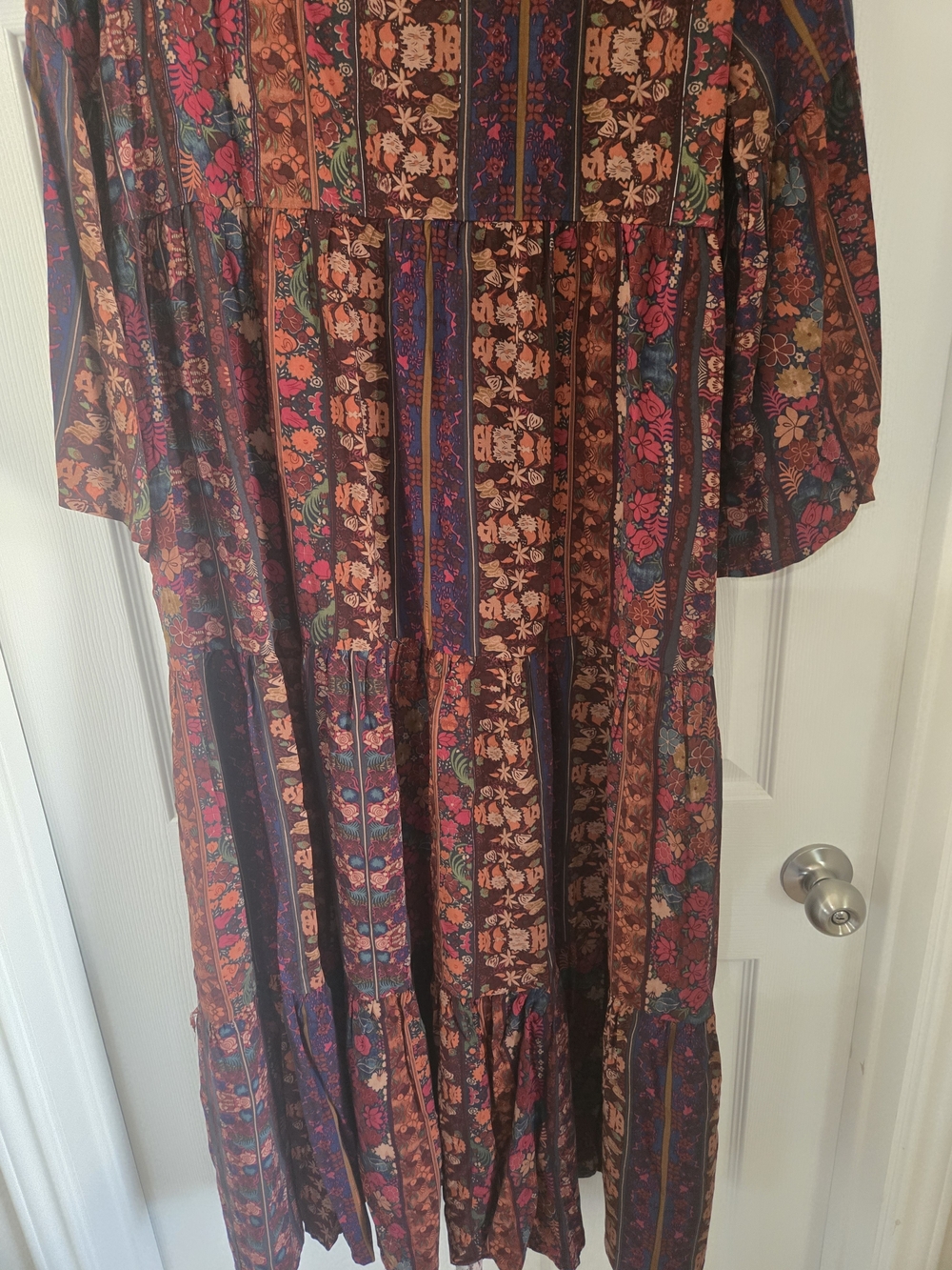 NATURAL LIFE Burgundy Floral Boho Maxi Dress - Picture 16 of 16